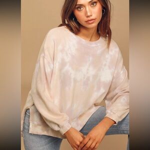 Found Step Hem Oversized Cozy Blush Sweater